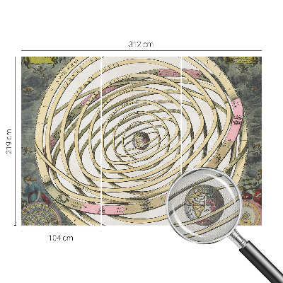 Fototapetas vaiko kambariui su spiralių ir kosmoso motyvais