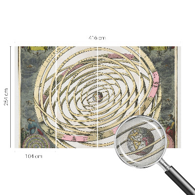 Fototapetas vaiko kambariui su spiralių ir kosmoso motyvais