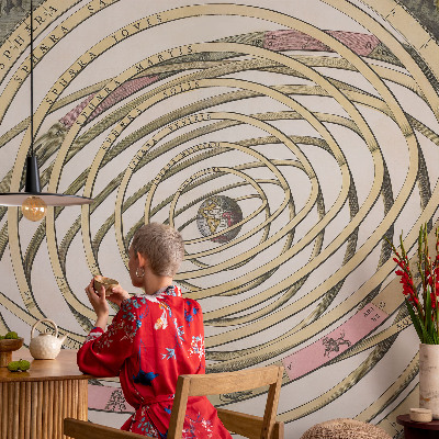 Fototapetas vaiko kambariui su spiralių ir kosmoso motyvais