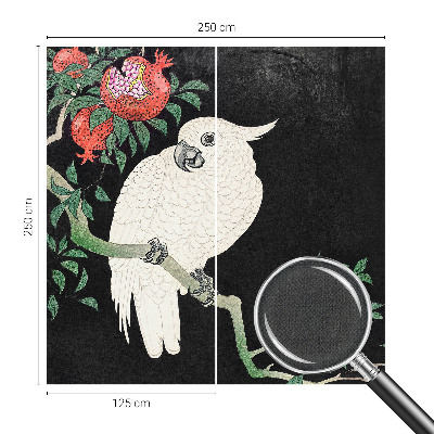 Savaime lipnus fototapetas Granatæble papegøje