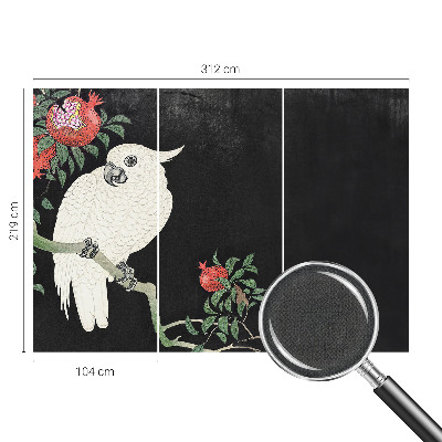 Savaime lipnus fototapetas Granatæble papegøje