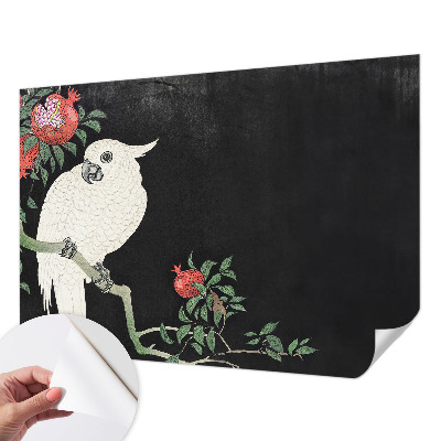 Savaime lipnus fototapetas Granatæble papegøje