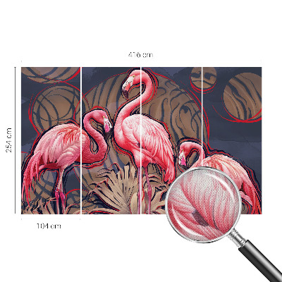 Tapetai su rožiniais flamingais