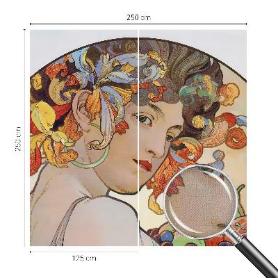 Savaime lipnus fototapetas su spalvingu Art Nouveau stiliaus raštu