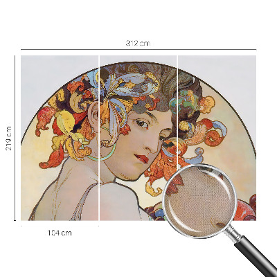 Savaime lipnus fototapetas su spalvingu Art Nouveau stiliaus raštu