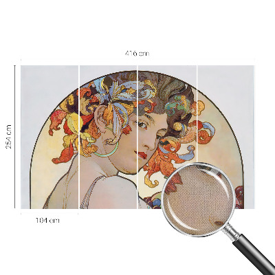 Savaime lipnus fototapetas su spalvingu Art Nouveau stiliaus raštu