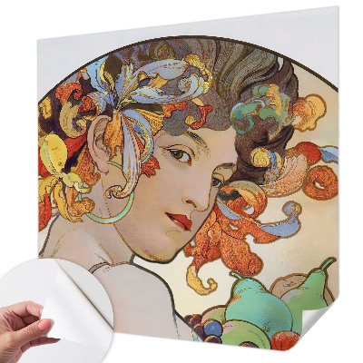 Savaime lipnus fototapetas su spalvingu Art Nouveau stiliaus raštu