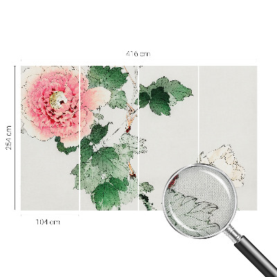 Savaime lipnus fototapetas su subtiliai žydinčiais žiedais