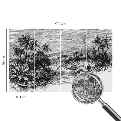 3D fototapetas su egzotiška panorama