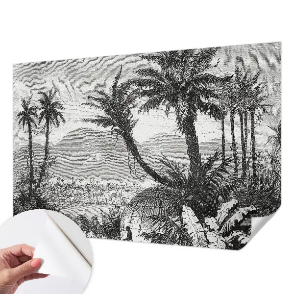 3D fototapetas sienoms su tropikų oazės motyvu