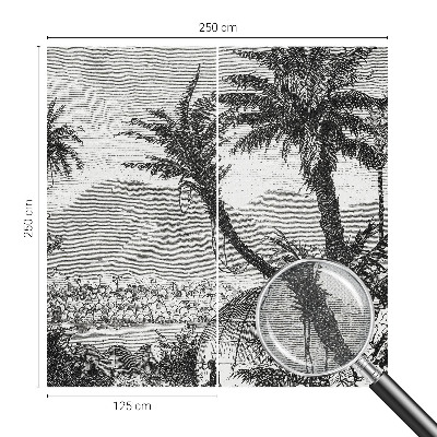 3D fototapetas sienoms su tropikų oazės motyvu