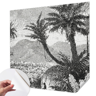3D fototapetas sienoms su tropikų oazės motyvu