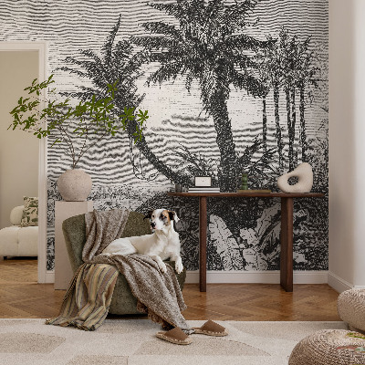 3D fototapetas sienoms su tropikų oazės motyvu