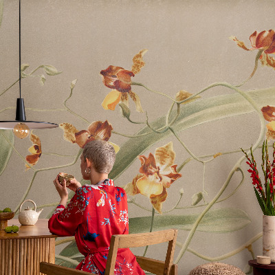 Fototapetai su klasikinio stiliaus orchidėja