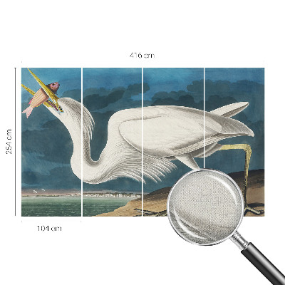 3D fototapetas su paukščiu besivartantį žuvimi
