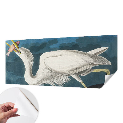 3D fototapetas su paukščiu besivartantį žuvimi