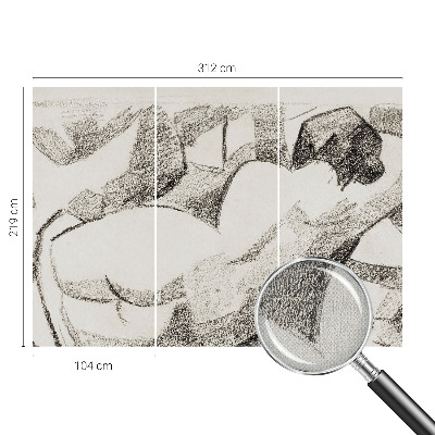 3D fototapetas su įtemptos figūros motyvu