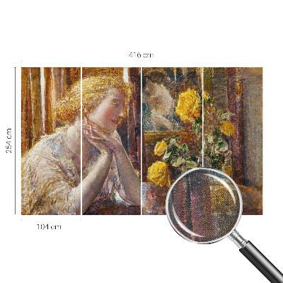 Fototapetas vaiko kambariui Moteris su rožėmis