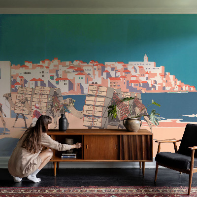 Savaime lipnus fototapetas Kamelkaravane