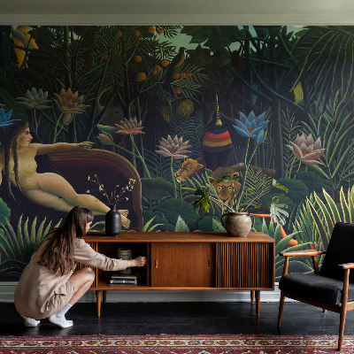 3D fototapetas sienoms su egzotiškų džiunglių motyvu