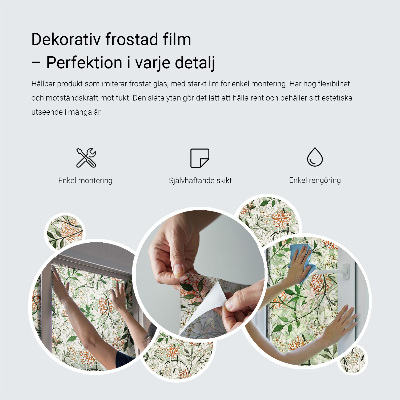 Matinė plėvelė langams su vitražo efektu Subtilūs plunksnos