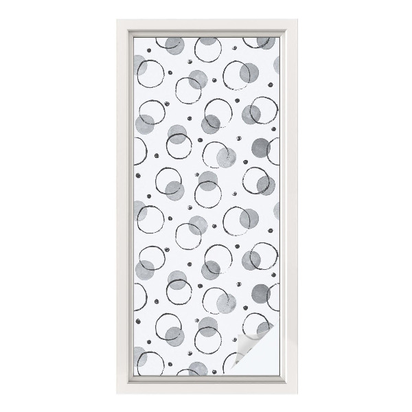 Matinė plėvelė langams su vitražo efektu Pilki ratai