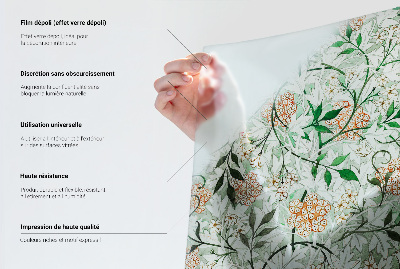 Matinė plėvelė langams su vitražo efektu Botaninis raštas