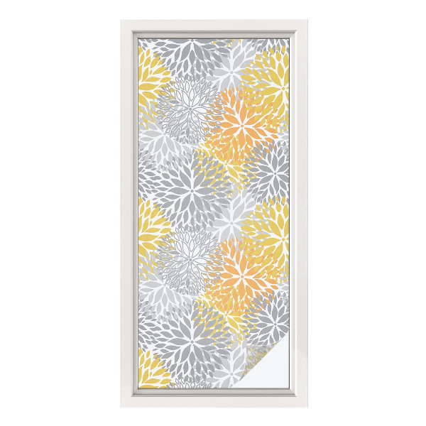 Matinė plėvelė langams su vitražo efektu Spalvingos gėlės