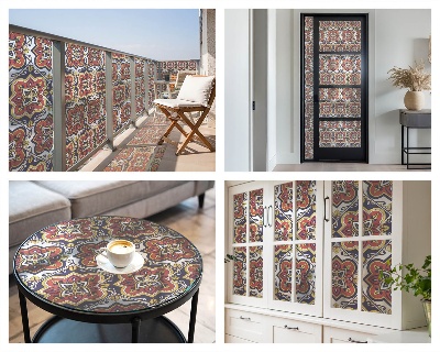 Matinė klijuojama plėvelė langams Gėlių ornamentas