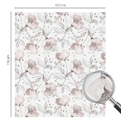 Pieninė plėvelė langams su raštu Rožių lapai