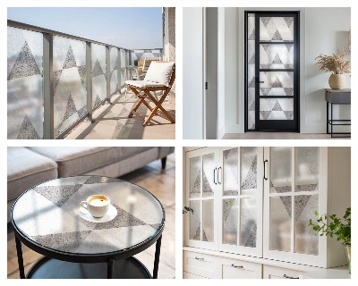 Nepermatoma plėvelė langams Pilki trikampiai