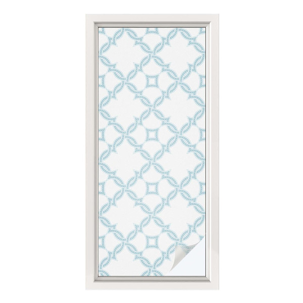 Nepermatoma plėvelė langams Mėlyna geometrija