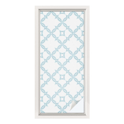 Nepermatoma plėvelė langams Mėlyna geometrija