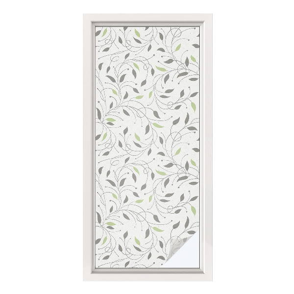 Pieninė plėvelė langams su raštu Ūglių lapai