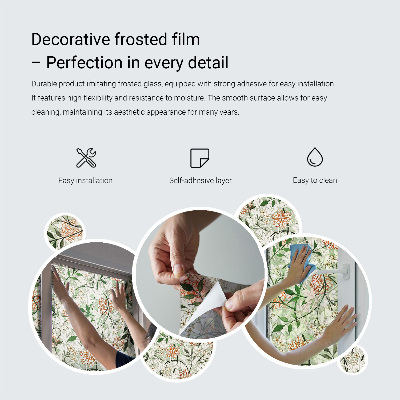 Plėvelė langams privatumui vitražas Mėlyni raštai