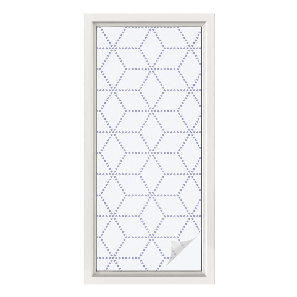 Matinė plėvelė langams su vitražo efektu Violetiniai rombai