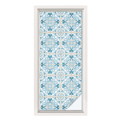 Matinė plėvelė langams su vitražo efektu Gėlių plytelės