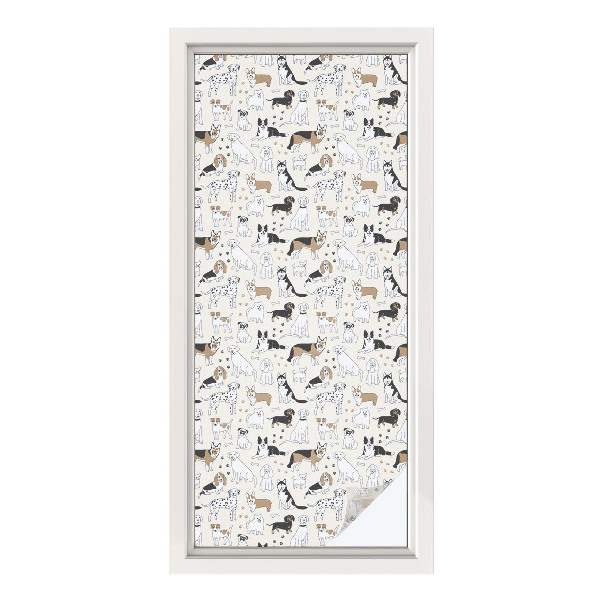 Nepermatoma plėvelė langams Šunų raštai