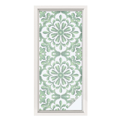 Matinė plėvelė langams su vitražo efektu Žali lapai