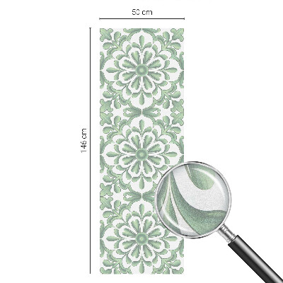 Matinė plėvelė langams su vitražo efektu Žali lapai