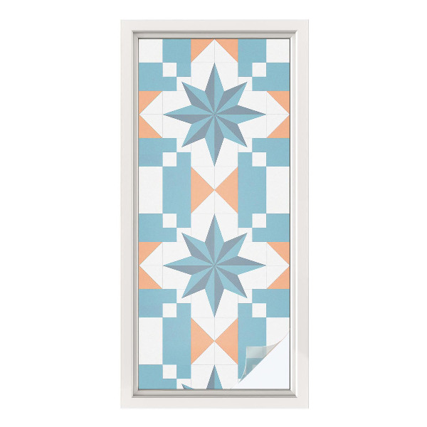 Matinė plėvelė langams su vitražo efektu Mėlynos žvaigždės