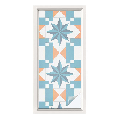 Matinė plėvelė langams su vitražo efektu Mėlynos žvaigždės