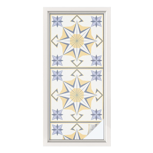 Matinė plėvelė langams su vitražo efektu Geometrinės žvaigždės