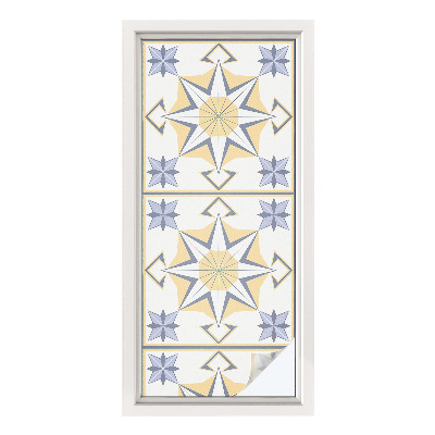 Matinė plėvelė langams su vitražo efektu Geometrinės žvaigždės