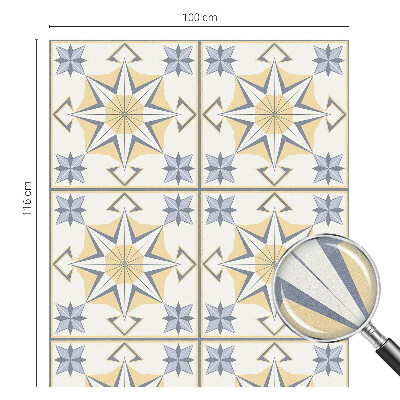 Matinė plėvelė langams su vitražo efektu Geometrinės žvaigždės