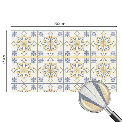 Matinė plėvelė langams su vitražo efektu Geometrinės žvaigždės