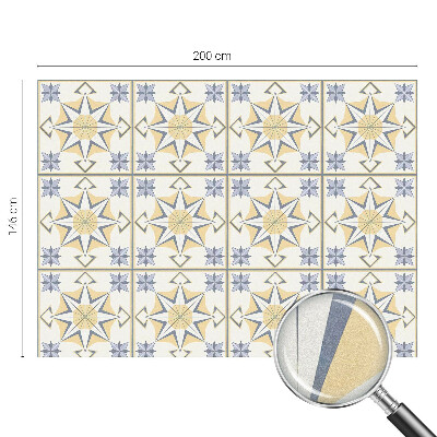 Matinė plėvelė langams su vitražo efektu Geometrinės žvaigždės