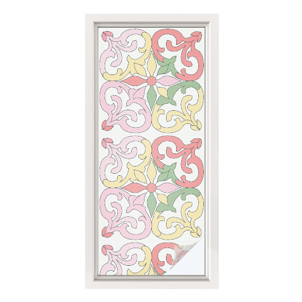 Pieninė plėvelė langams su raštu Gėlių ornamentai