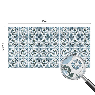 Matinė plėvelė langams su vitražo efektu Mėlynos gėlės