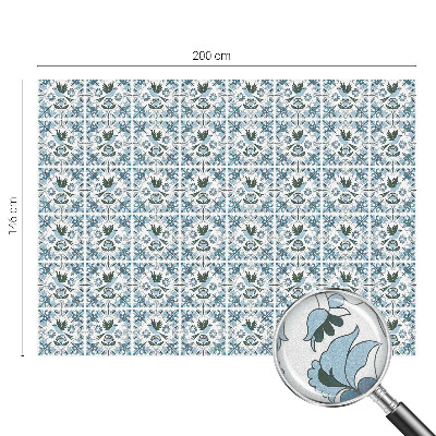 Matinė plėvelė langams su vitražo efektu Mėlynos gėlės